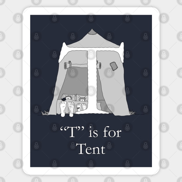 T is for Tent Sticker by TheWanderingFools